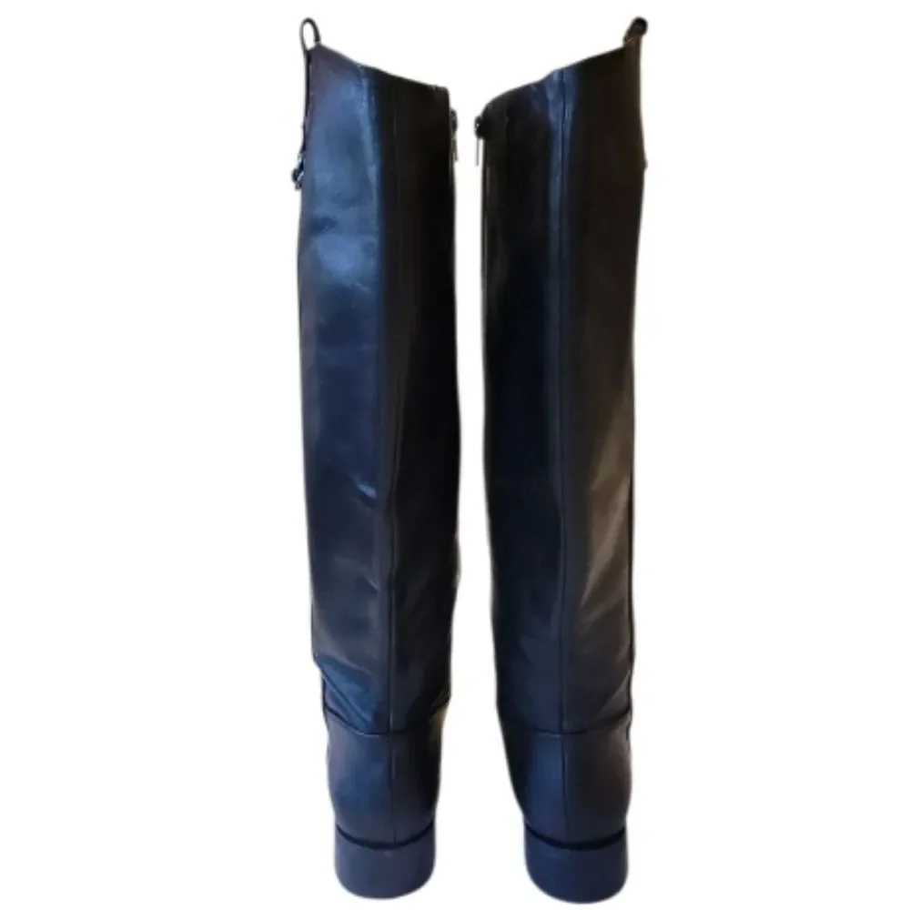 Gianni Bini Jayceson Black Leather Riding Boots Size 5.5 M